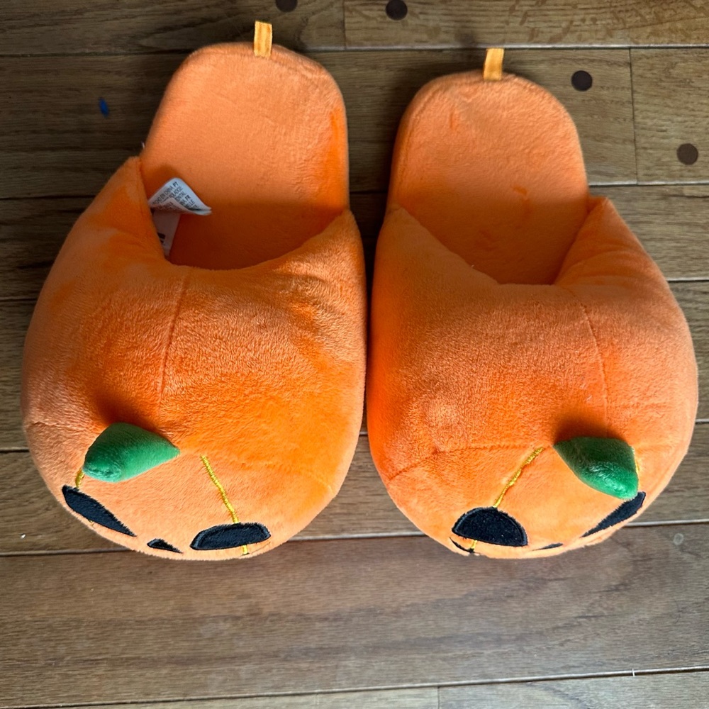 Slippers Jack’o Lantern Pumking Orange size L / XL - Picture 2 of 9